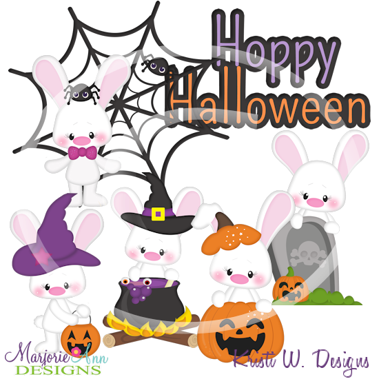 Hoppy Halloween SVG Cutting Files/Paper Piecing +Clipart - Click Image to Close